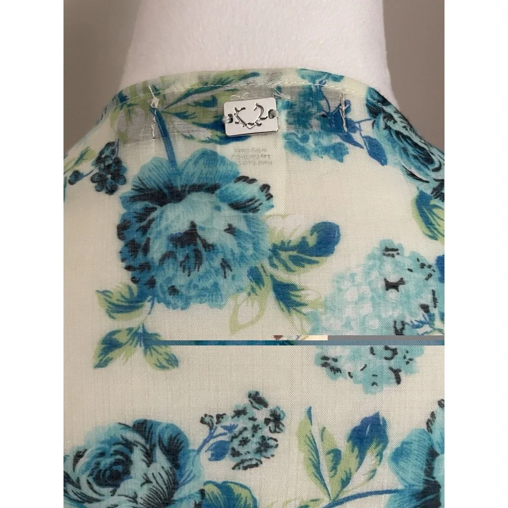 For Love & Lemons Skivvies Naughty Robe Floral OS Cover Up Light Airy Bell Sleev